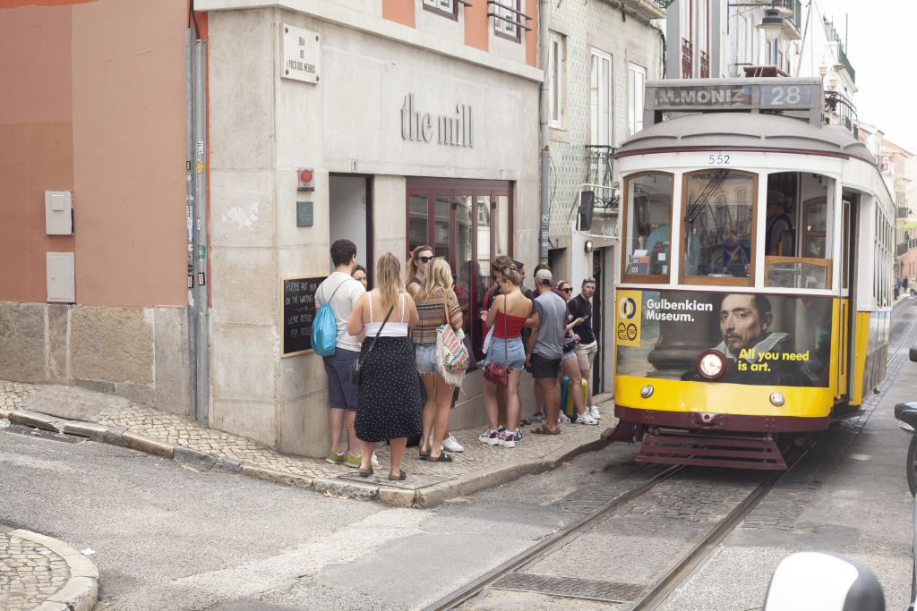 People queue for a table at the Mill in Lisbon, Portugal. Photo: Supplied