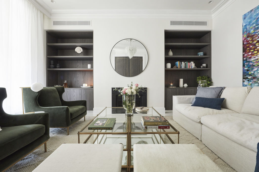 Designer Lisa Koehler loves Jesse and Mel's layout with its symmetrical arrangement of furniture. Photo: Channel Nine