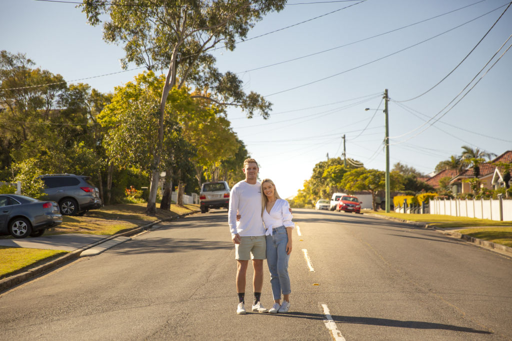 Bryce Hegarty and Hannah Riall in Ashgrove for the weekend's open homes. Photo: Tammy Law