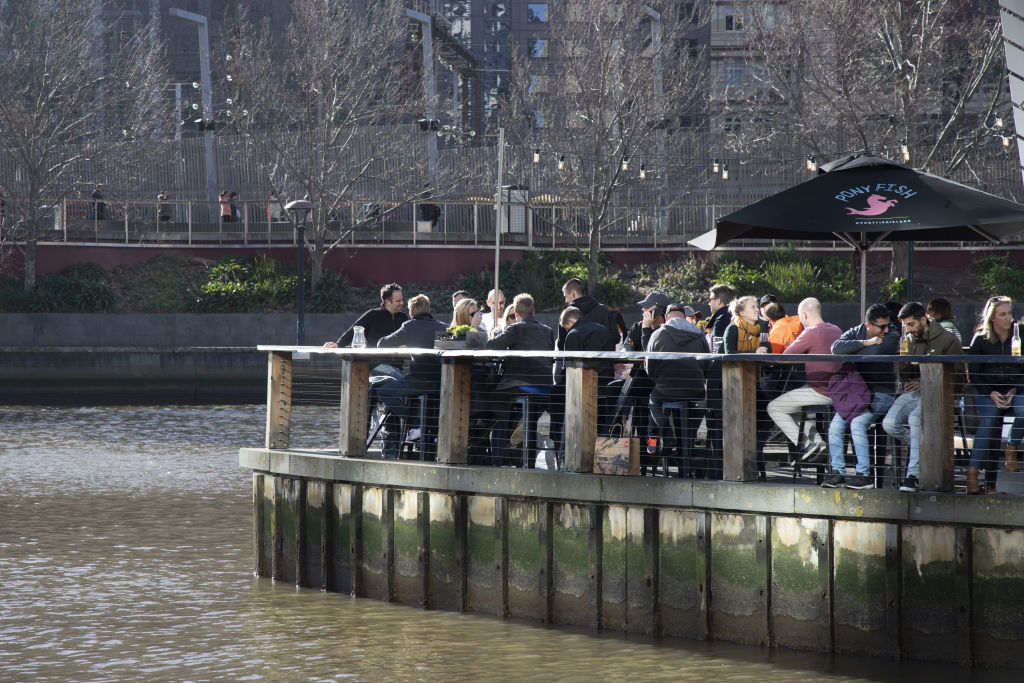 Enjoy a drink in the sun at Pony Fish Island in the middle of the Yarra river. Photo: Leigh Henningham