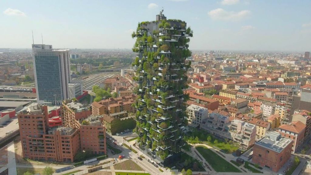 The Vertical Forest tower in Milan is 20,000m2 of forest. Photo: Boeri Studio