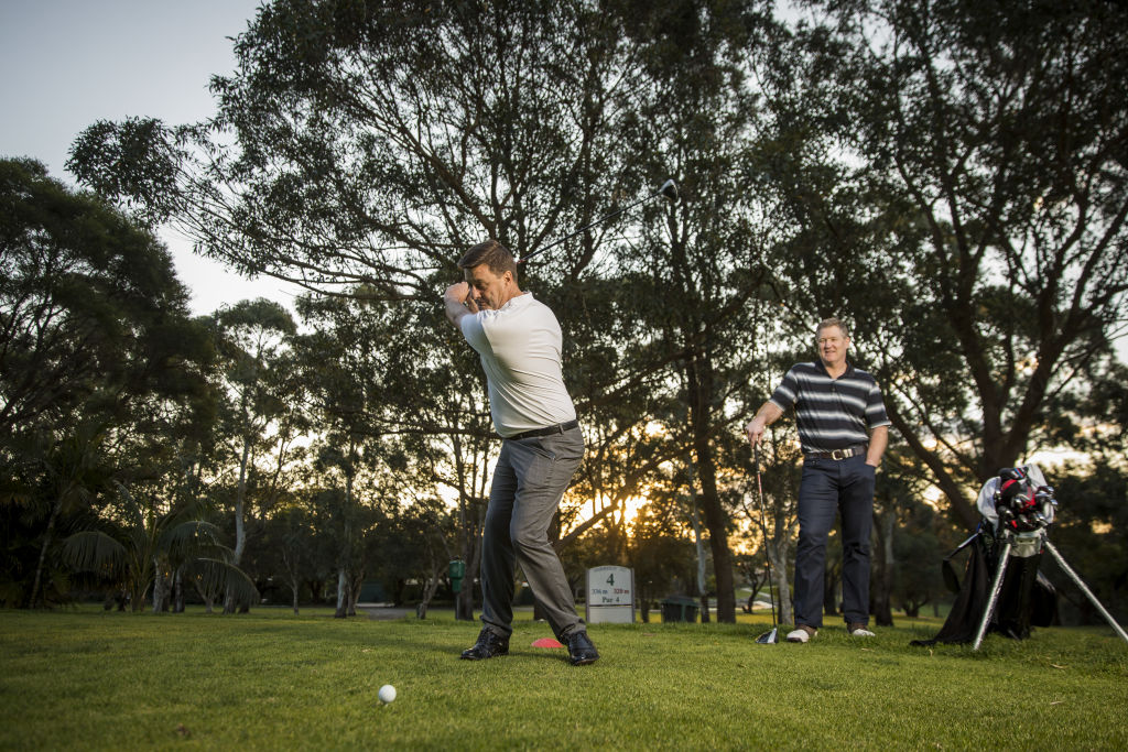 The pair golf together and sometimes holiday together, including skiing and surfing trips. Photo: Anna Kucera