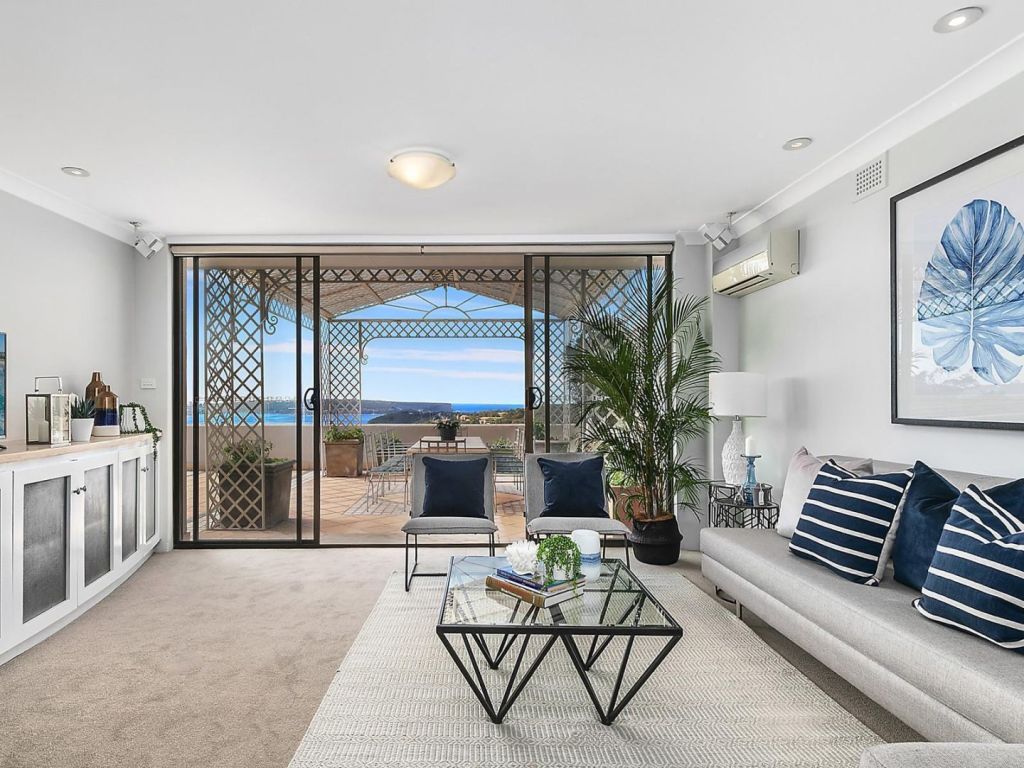 A three-bedroom apartment with water views from Manly to Balmoral beach at 5/836 Military Road, Mosman, was passed in at $2.5 million.