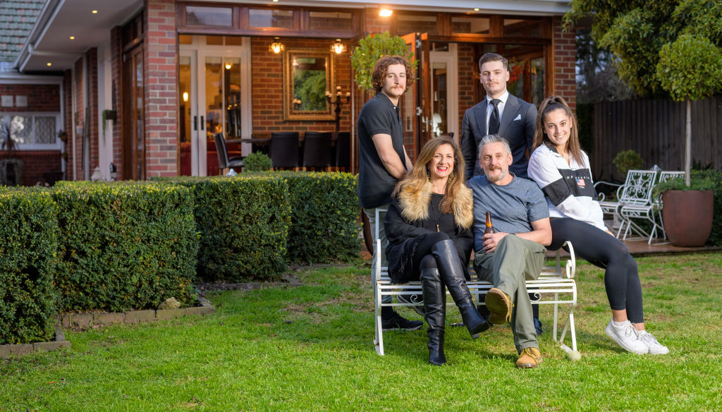 Maryaum and Enzo Conti with their children Jordan, Adam and Micaela. Photo: John Donegan