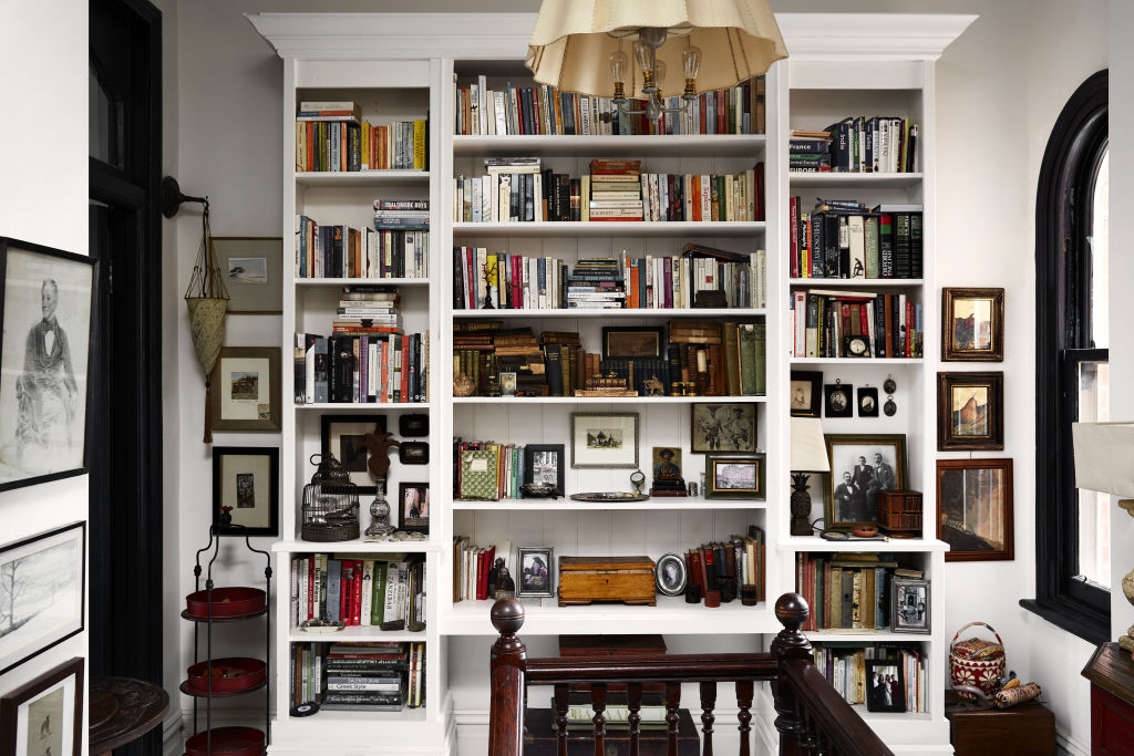 A magnificently full and curated bookcase. Styling: Annie Portelli. Photo: Caitlin Mills