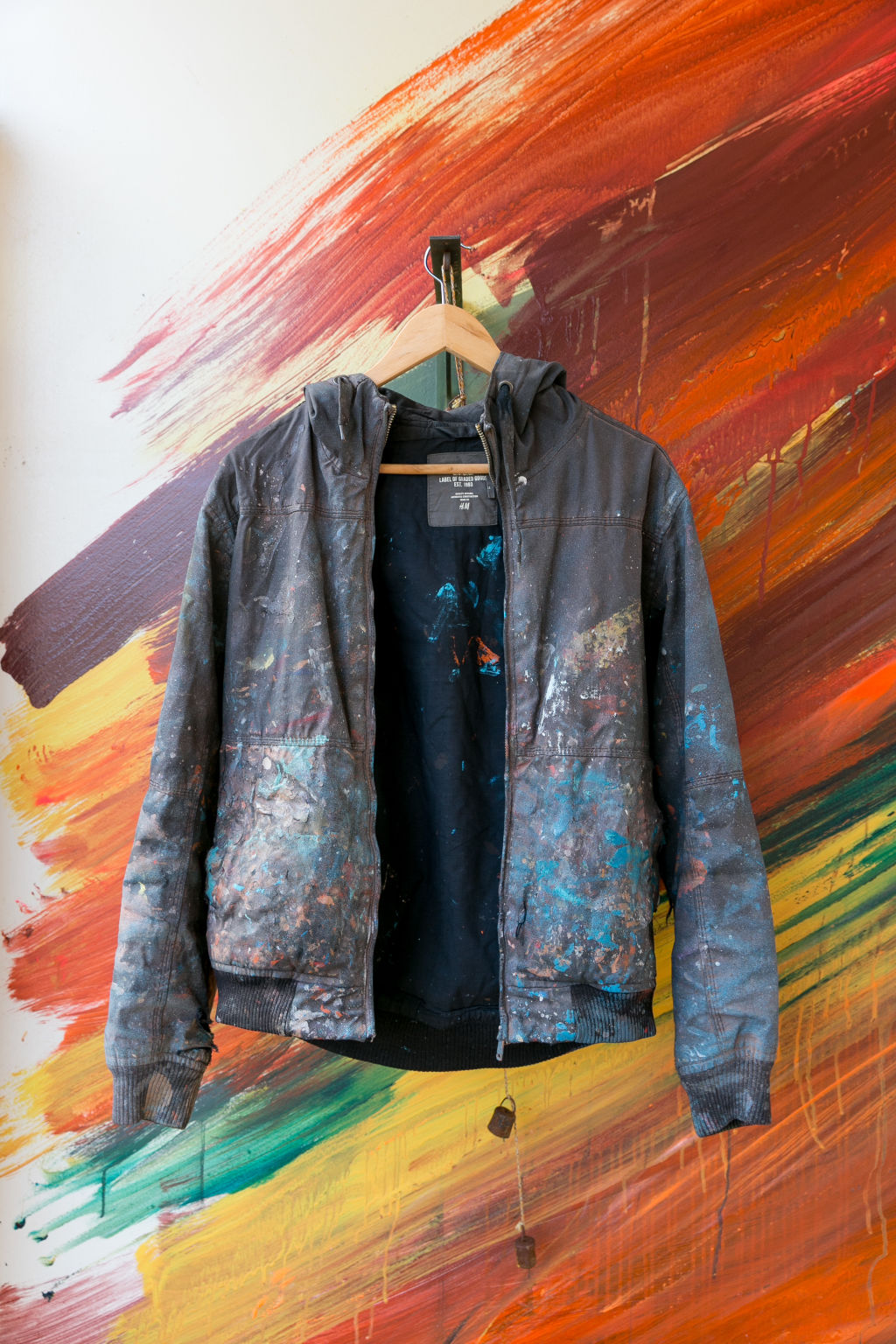 Adnate purchased this jacket in Berlin in 2011. Photo: Parker Blain.