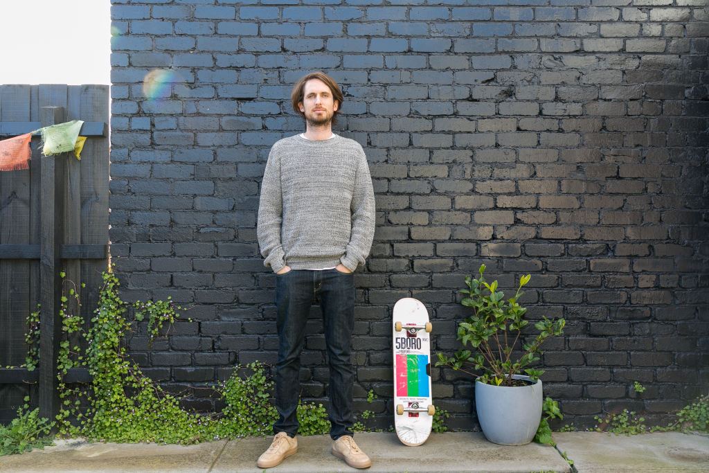 Adnate purchased this skateboard in 2017 in New York. Photo: Parker Blain.