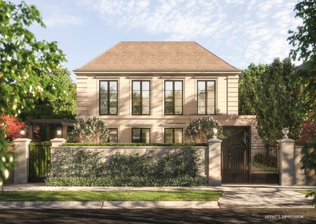 An artist's impression of the new home set for 9 Denham Place, Toorak. Photo: Abercromy's Real Estate Armadale