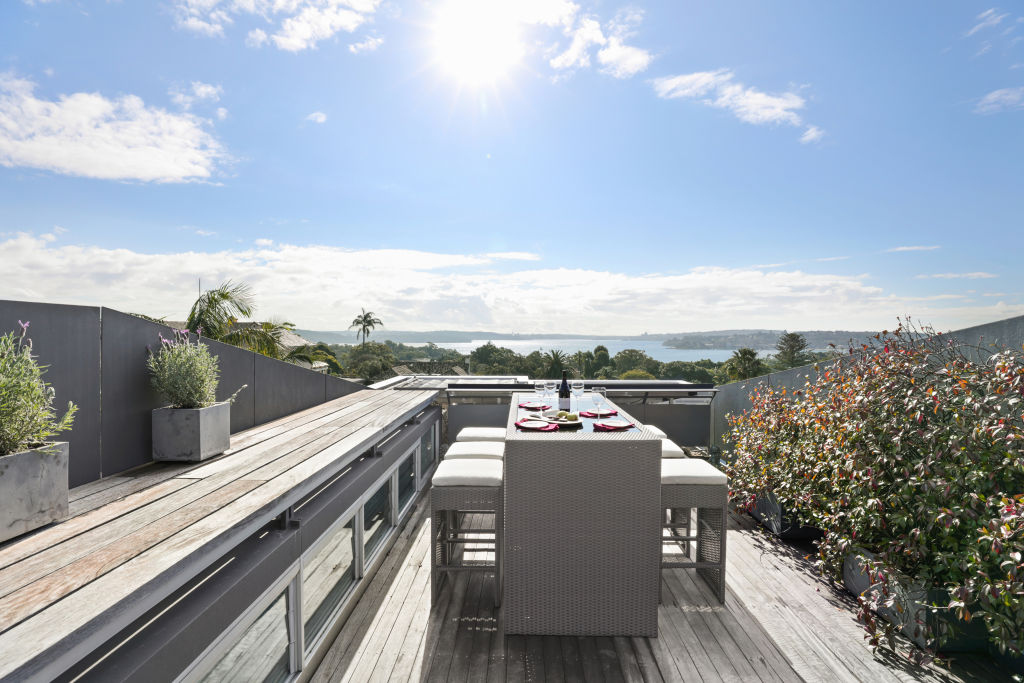 The house sits on a sloping block and enjoys spectacular harbour views. Photo: Supplied