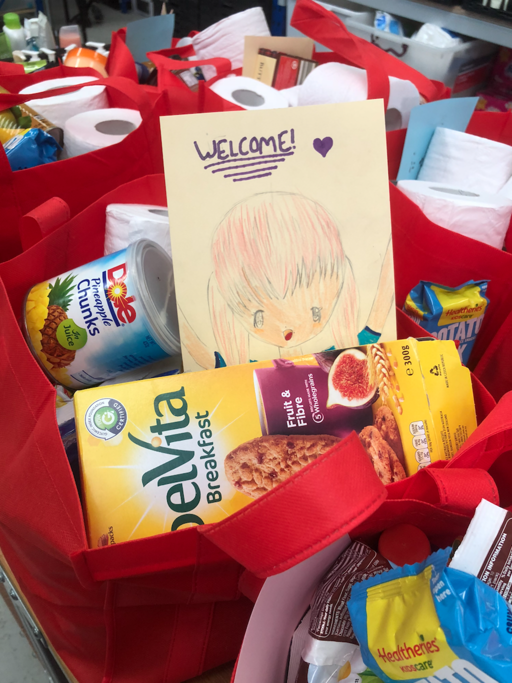 An example of a pack provided to asylum families in Melbourne's west. Photo: West Welcome Wagon