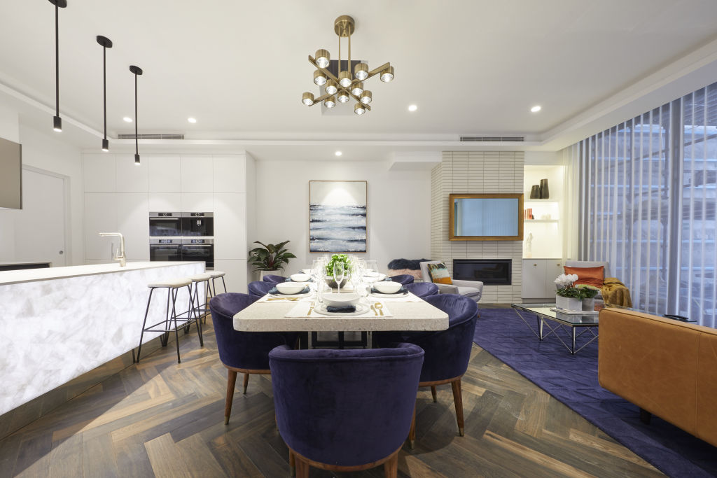 Mitch and Mark's living and dining area. Photo: Channel Nine