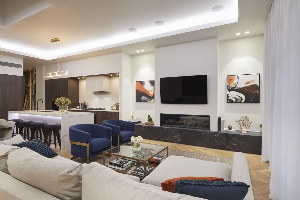 Jesse and Mel's winning living and dining area. Photo: Channel Nine