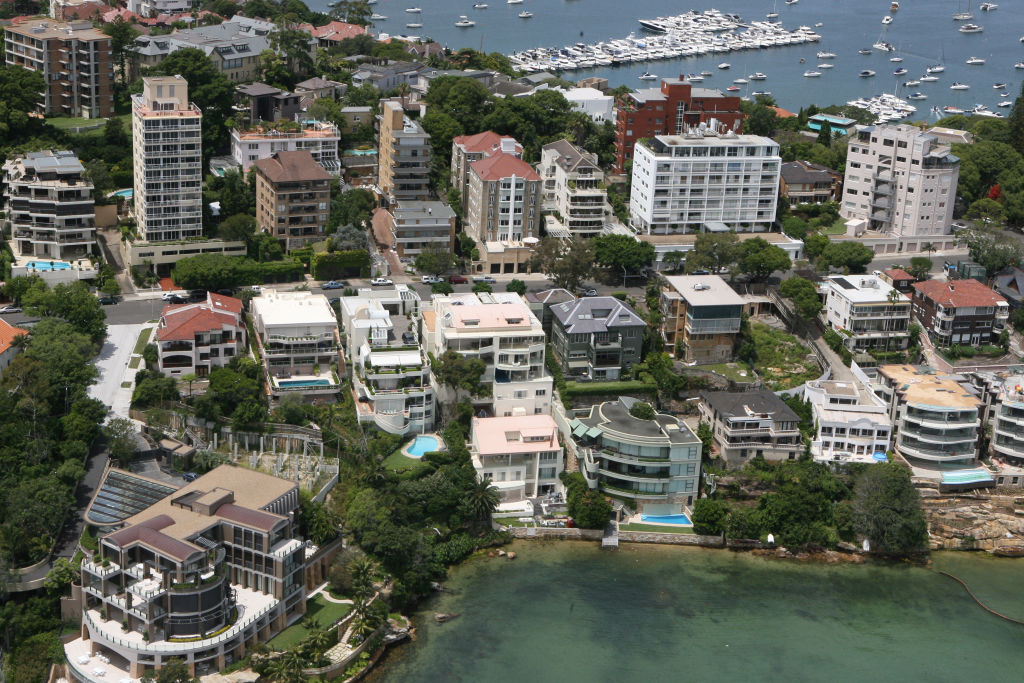 aerial of 40 Wolseley Road Point Piper