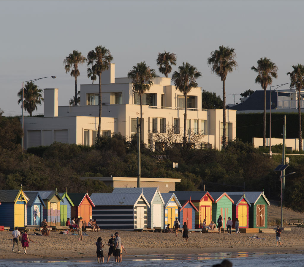 The popular bayside suburb is famous for its beachfront and bathing boxes.