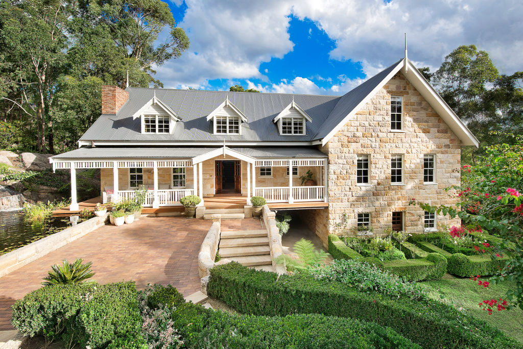 The Dural estate of Gale and Paul McClosky features a grand sandstone manor. Photo: Supplied