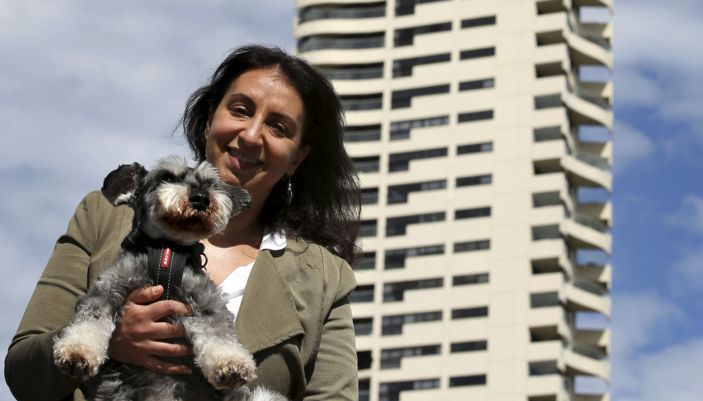 Jo Cooper with her dog Angus.  Photo: James Alcock