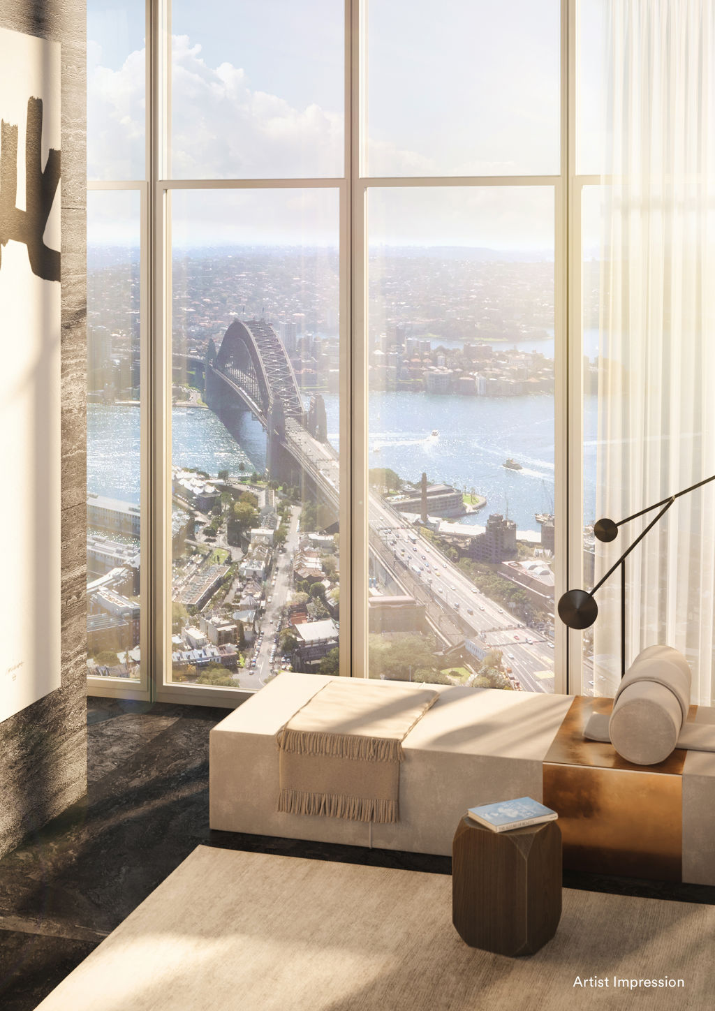 Artist's impression of the $140m+ penthouse at the One Sydney Harbour development in Barangaroo. Photo: Lendlease