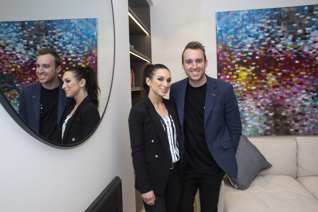Contestants Jesse and Mel in their renovated terrace. Photo: Stephen McKenzie