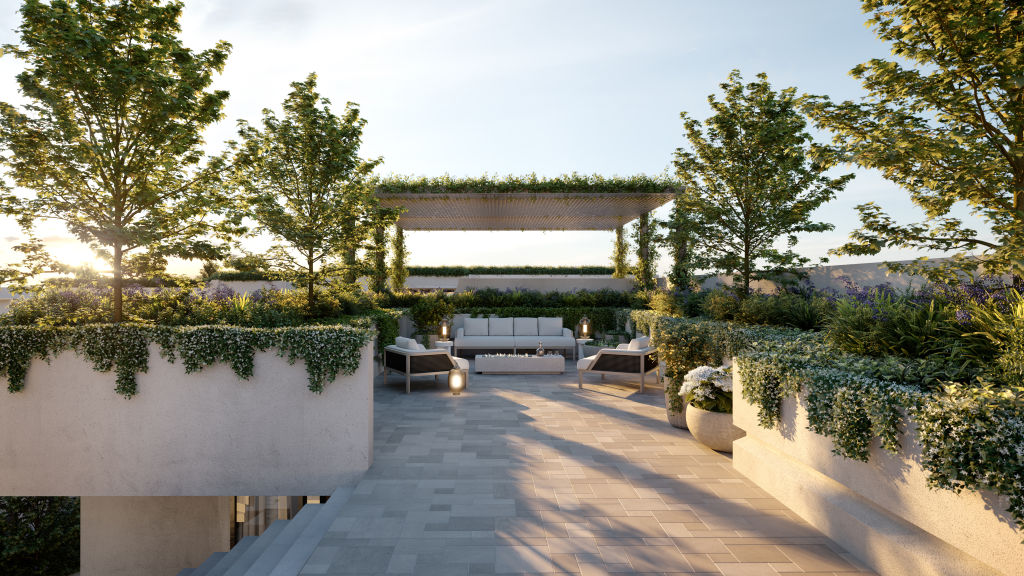 Some of the residences will have direct acces to the communal rooftop garden from their own private garden spaces. Photo: Supplied