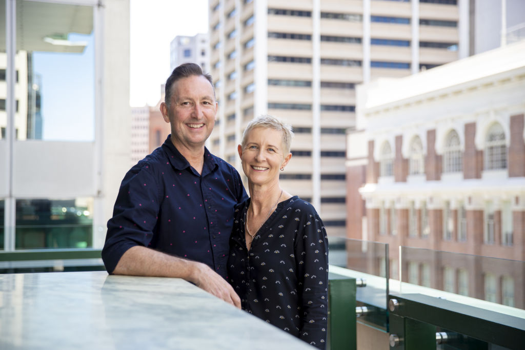 Mason Cowle with wife Jen: It's not often an architect buys his own design, but this represents a whole lifestyle shift for the couple that they couldn't turn down. Photo: Tammy Law