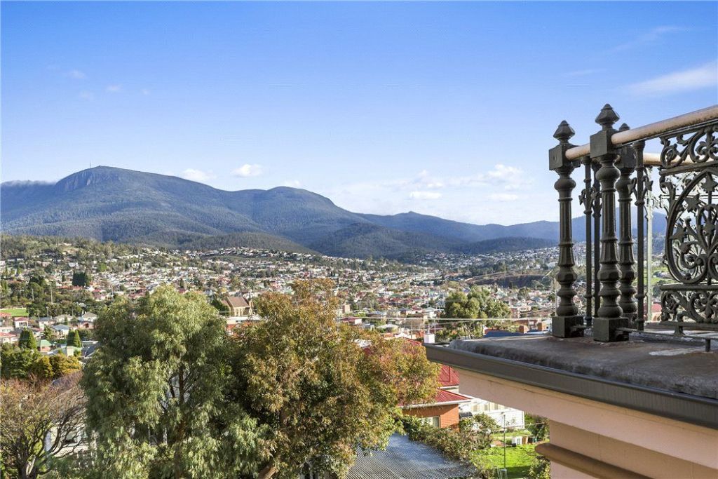 The view from a grand New Town home at 27 Pirie Street. Photo: Knight Frank Tasmania