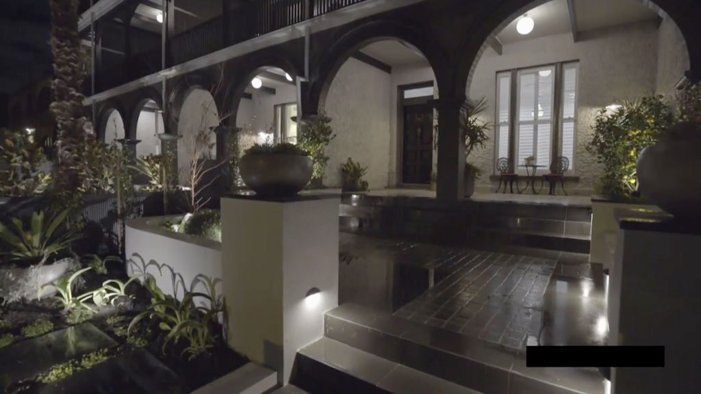 El'ise and Matt's house continues to impress at night. Photo: Channel Nine