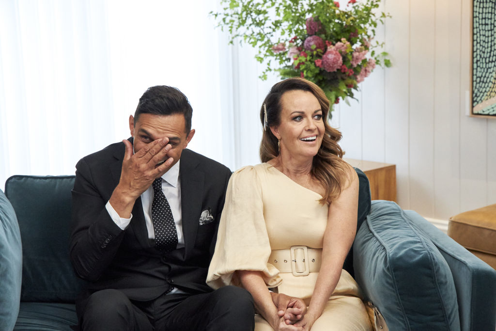 A nervous Andy and Deb during their auction. Photo: Martin Philbey