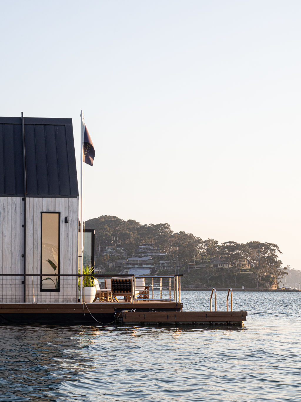 Once on deck, the striking Scandinavian-inspired structure instils a sense of calm and solitude. Photo: Kieran Morrissey