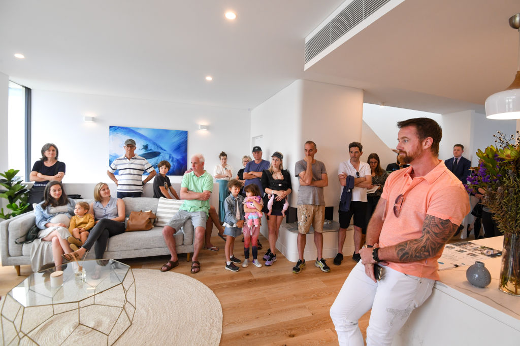 The auction of 12 Campbell Street, Clovelly, which sold for $5.21 million on Saturday 30 November, 2019. Photo: Peter Rae