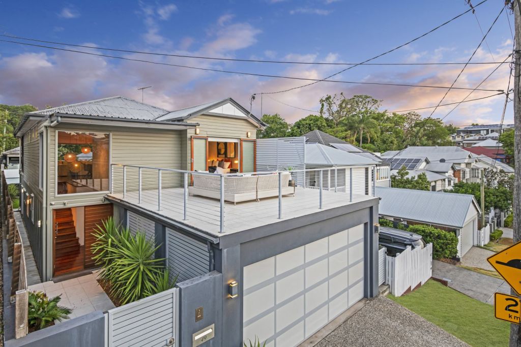 The front deck above the garage is a defining feature of 49 Warmington Street, Paddington QLD. Photo: Supplied