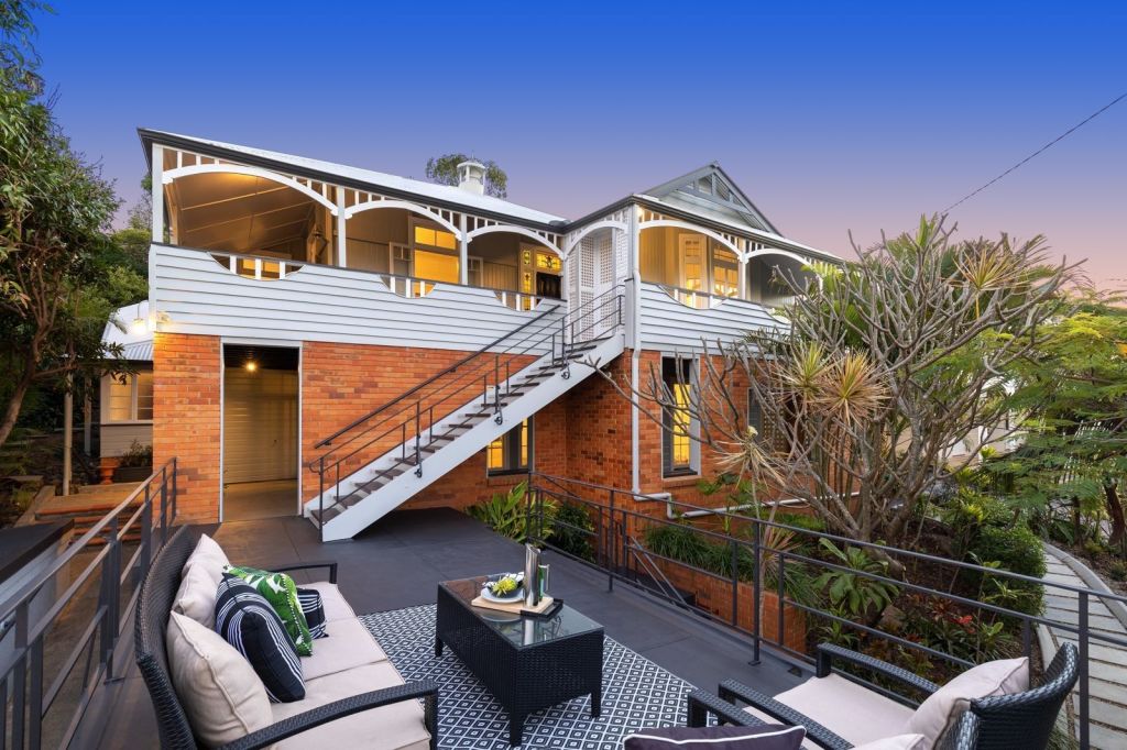 A stylish entertainer's area connected to a classic Queenslander. Image: 20 Rathdonnell Street, Auchenflower QLD. Photo: Supplied