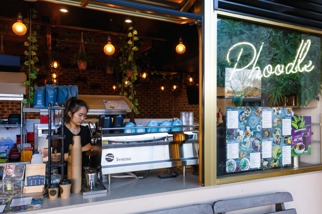 Phoodle, a cafe in Kingsford in Sydney's south-east, where a new section of the light rail will open. Photo: Steven Woodburn