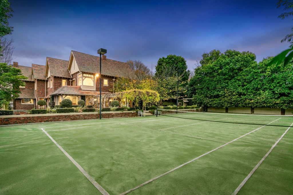The home at number 9 has a tennis court and pool. Photo: Kay & Burton