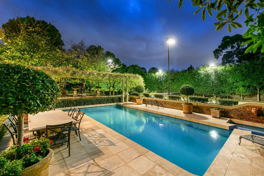 The outdoor entertaining space includes a pool.  Photo: Kay & Burton