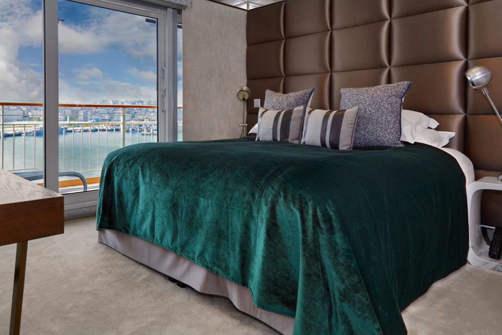 One of the bedrooms inside the penthouse for sale. Photo: Supplied