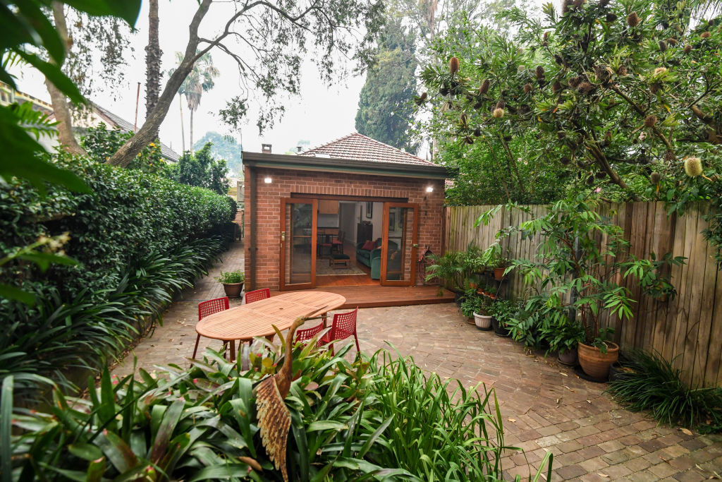 Pip Walsh and partner Andrew Cox's three bedroom semi in Dulwich Hill is on the market after promising signs of price recovery.  Photo by Peter Rae.  Photo: Peter Rae