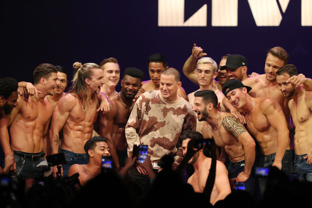 Channing Tatum and dancers present Magic Mike Live at the media launch on December 3 in Melbourne. Photo: Andrew Tauber Photography