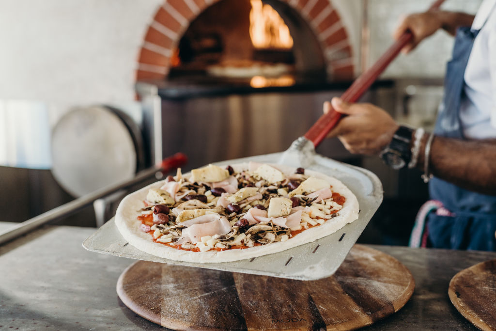 Wood-fired pizzas available at Shoal Bay Country Club. Photo: Muse Photography