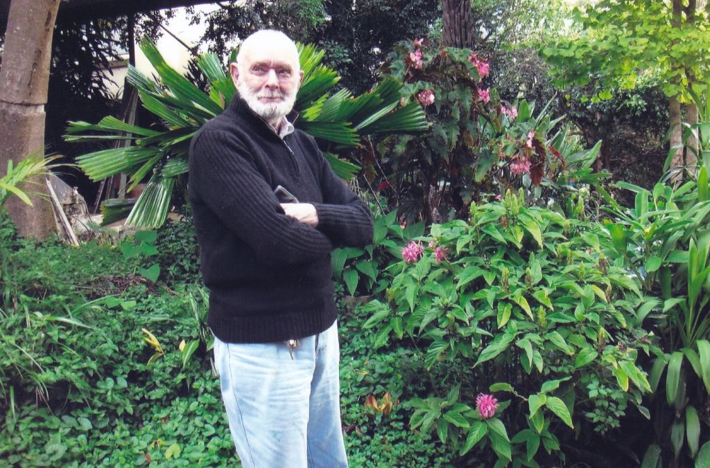 The previous owner of the home, Cliff, photographed in the home's garden. Photo: Supplied