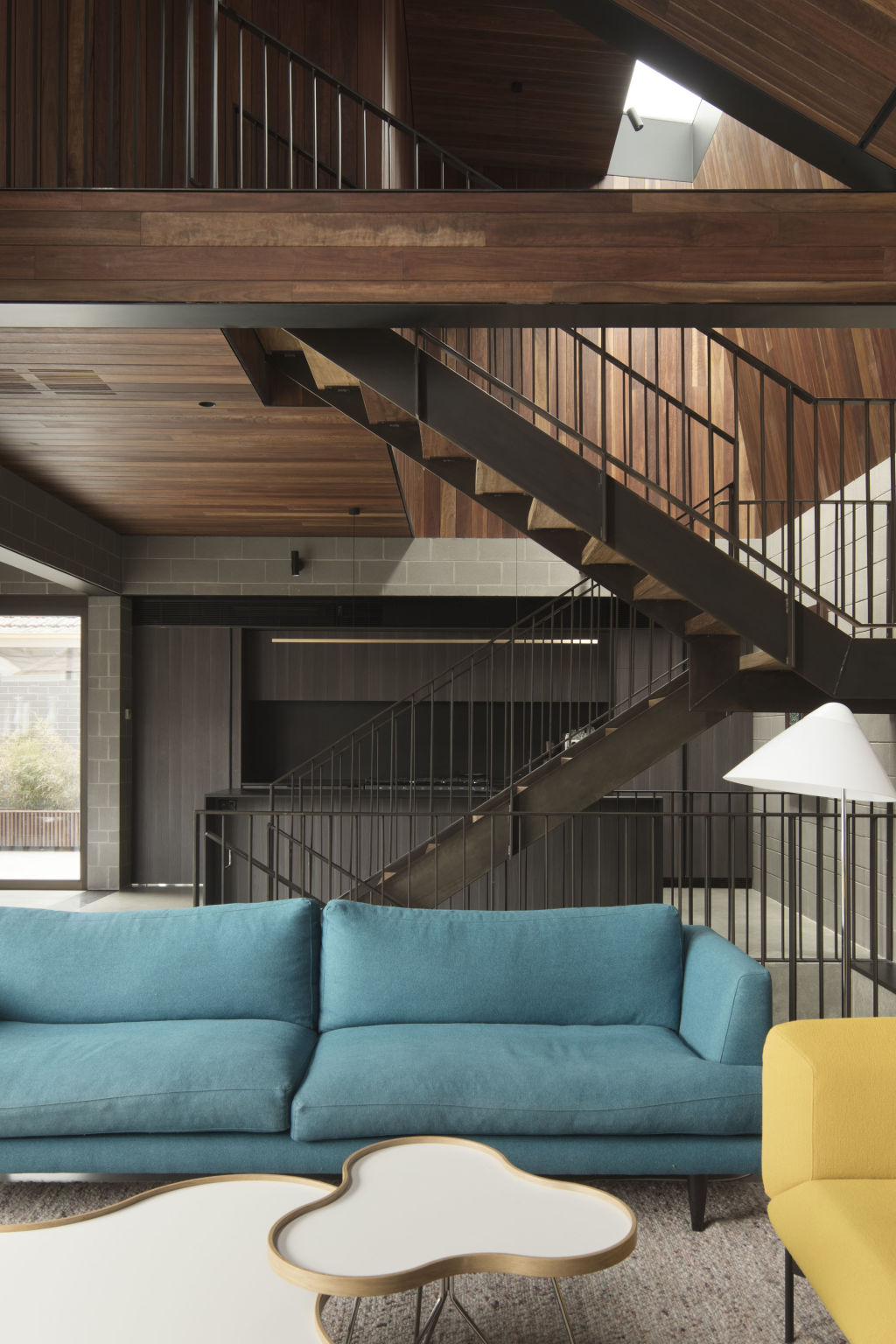 The contrasting textures of this Strathmore home. Photo: Ben Hosking