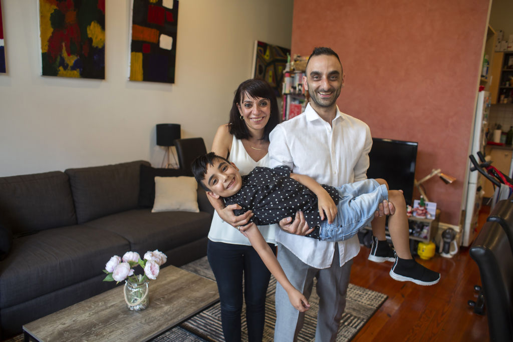 David and Koula Parlalis have fun with son Christian at home. Photo: Stephen McKenzie