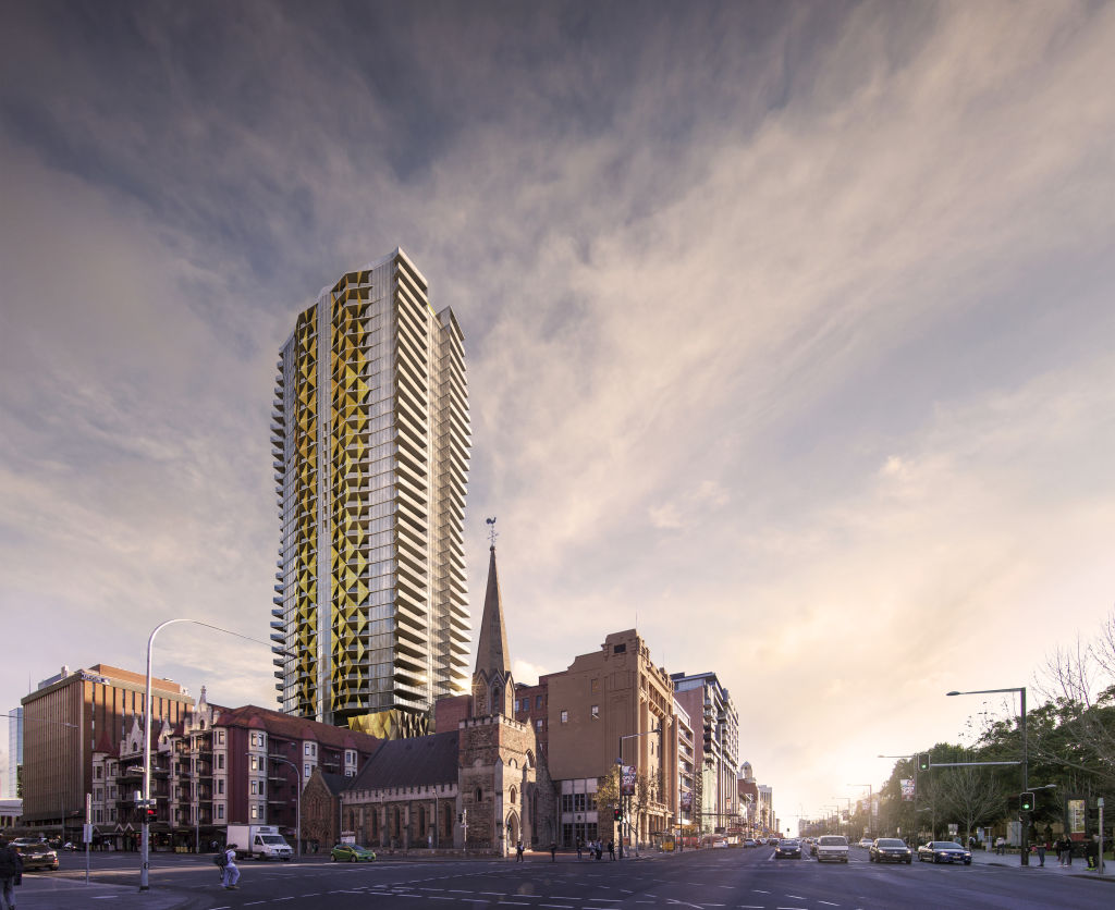 Two of three penthouses have been bought, setting the record for the most expensive apartment sale in the city. Photo: Artist's impression