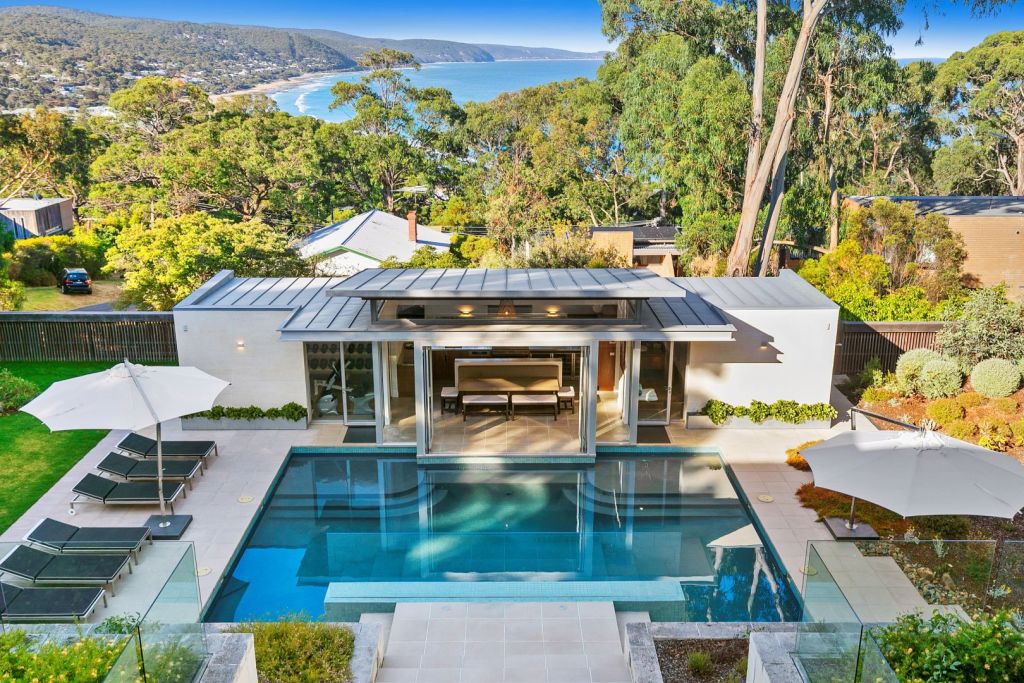 The property comes with a pool and pool house. Photo: Great Ocean Road Real Estate Lorne