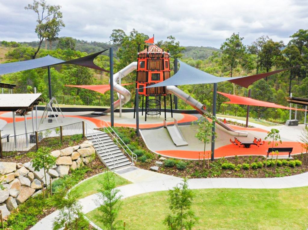 At estates like Ellendale, even the local playground is designed to work with the topography. Photo: Supplied