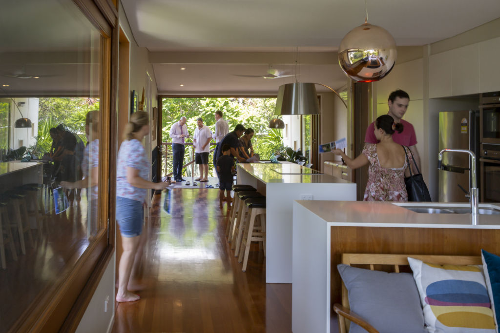 An open home at 27 Ringrose Street, Stafford Heights, over the weekend, where Matthew Jabs reported huge numbers through the door. Photo: Tammy Law