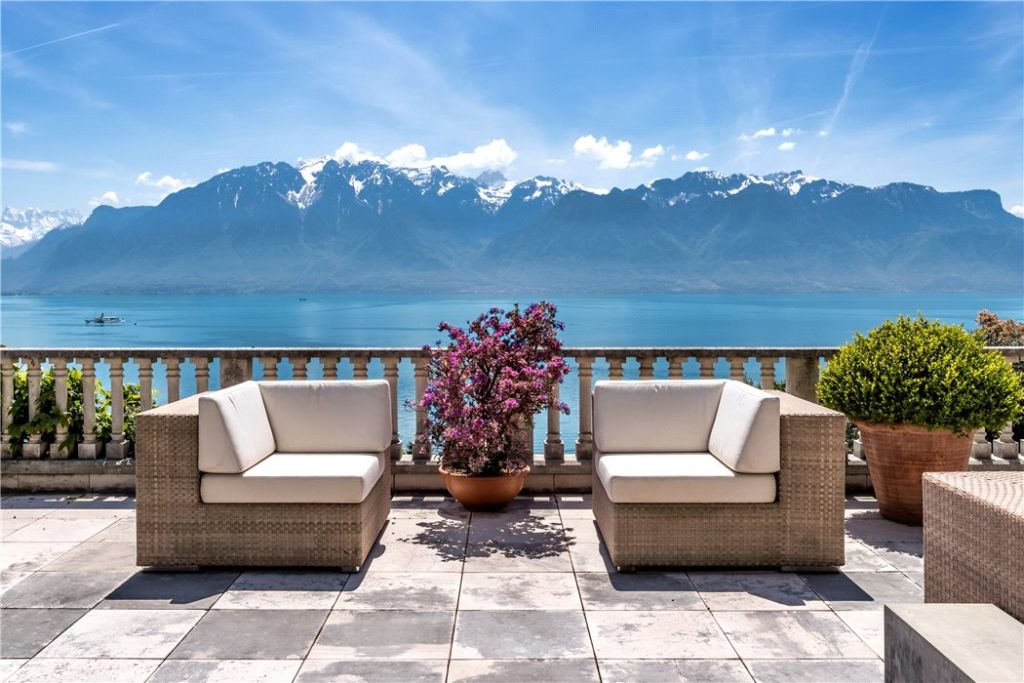 Vistas from an eight-bedroom estate for sale in Corseaux in Vaud Switzerland, where private inspections have always been the way to do business (listed by Knight Frank). Photo: Knight Frank