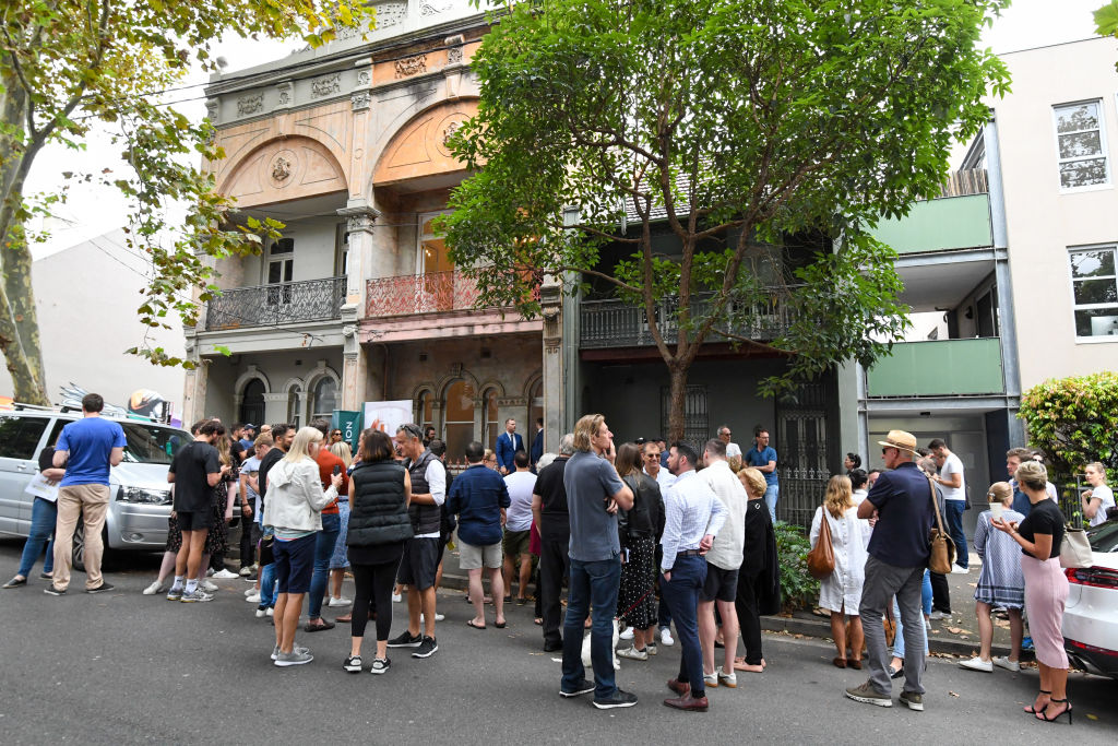 There were bidders aplenty at the auction for 448A Bourke Street, Surry Hills. Photo: Peter Rae