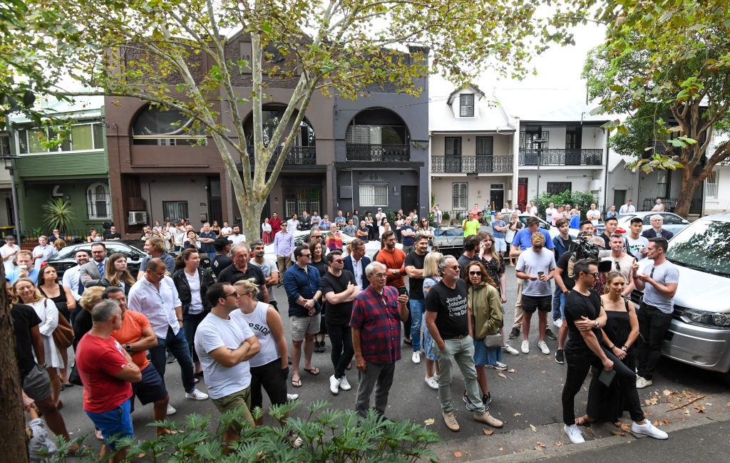 The auction for 448A Bourke Street, Surry Hills.