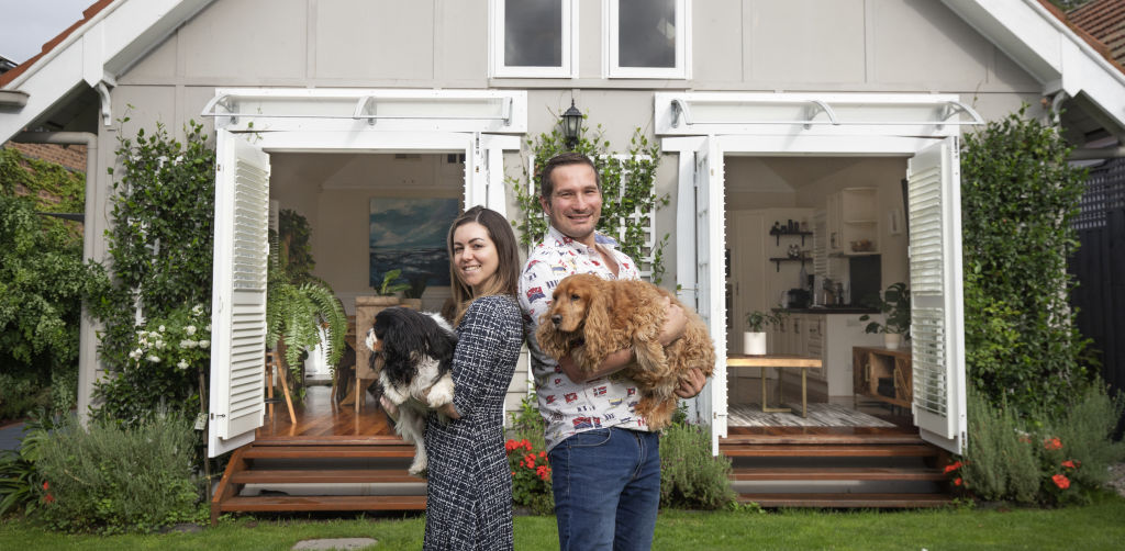 Ed Seaford and Deb Rees are selling their Thornbury home.  Photo: Leigh Henningham