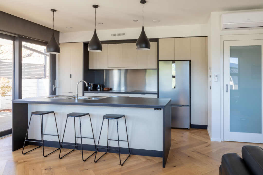 The kitchen in their holiday rental.  Photo: Greg Briggs